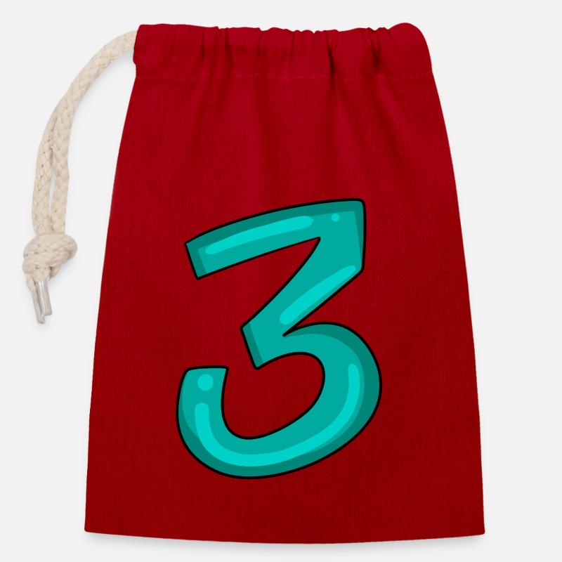 3 - Closable cotton gift bag (14x20cm) - red
