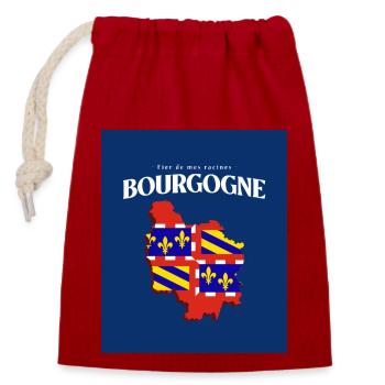 Fier de mes Racines Bourgogne Bleu - Sac cadeau en coton avec cordon (14 x 20 cm) - rouge - Devant