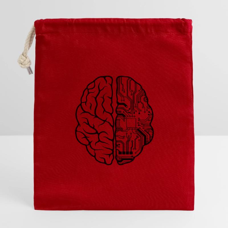 Programmeur Codeur - Développeur Programmation Brain Fun Sac cadeau en coton avec cordon (14 x 20 cm)
