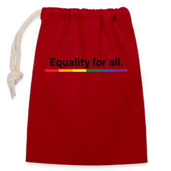 Equality for all - Closable cotton gift bag (14x20cm) - red - Front