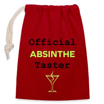 Official absinthe taster - Closable cotton gift bag (14x20cm) - red - Front
