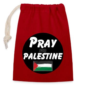 Pray for the Palestinians | Pray for Palestine - Closable cotton gift bag (14x20cm) - red - Front