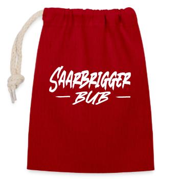 Saarbrigger Bub Saarland Saarländisch Dialekt Saar - Verschließbarer Geschenkbeutel aus Baumwolle (14x20cm) - Rot - Vorne