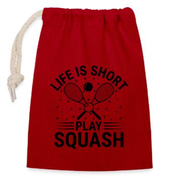 Squashspieler Squash-Tennisspieler Raquetball-Spor - Verschließbarer Geschenkbeutel aus Baumwolle (14x20cm) - Rot - Vorne