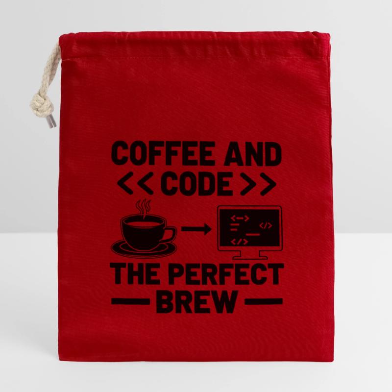 Coffee Coding Programmer Coder Developer Nerd Coff Closable cotton gift bag (14x20cm)