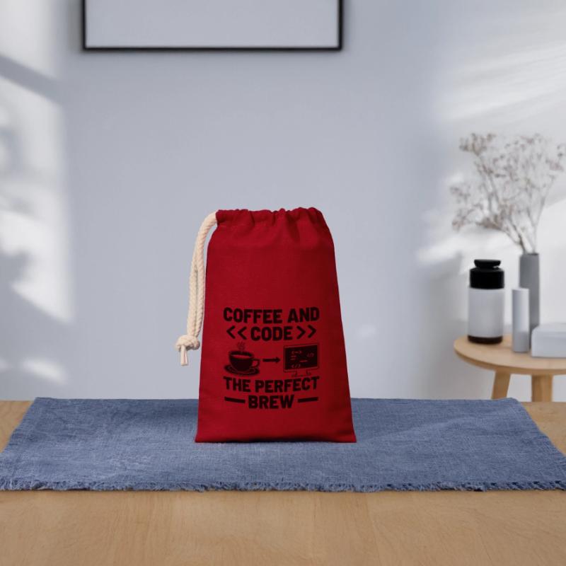 Coffee Coding Programmer Coder Developer Nerd Coff Closable cotton gift bag (14x20cm)