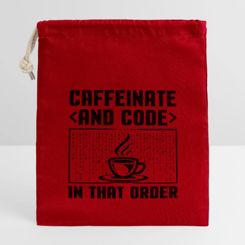 Coffee Coding Programmer Coder Developer Nerd Coff Closable cotton gift bag (14x20cm)