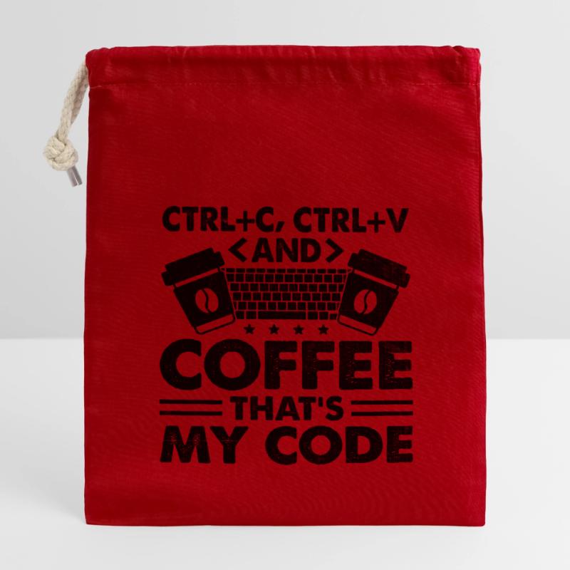 Coffee Coding Programmer Coder Developer Nerd Coff Closable cotton gift bag (14x20cm)