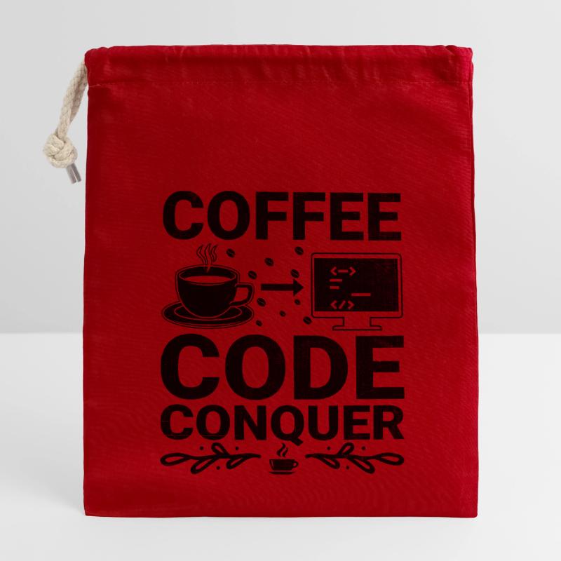 Coffee Coding Programmer Coder Developer Nerd Coff Closable cotton gift bag (14x20cm)