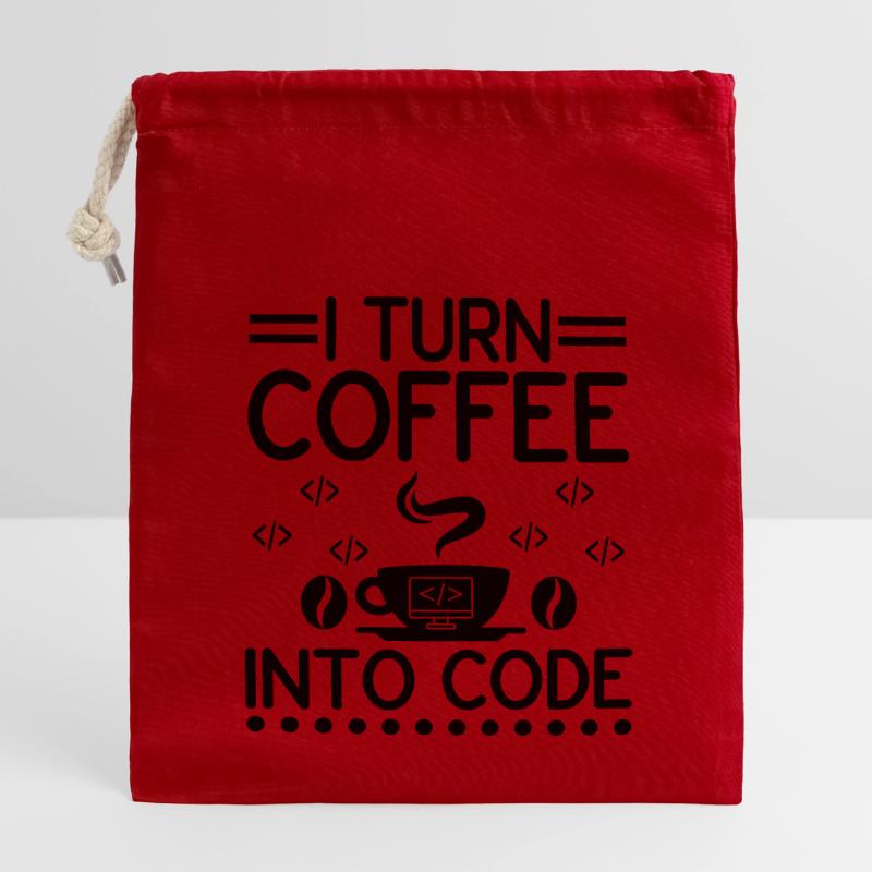 Coffee Coding Programmer Coder Developer Nerd Coff Closable cotton gift bag (14x20cm)