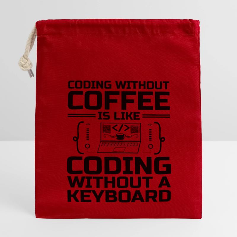 Coffee Coding Programmer Coder Developer Nerd Coff Closable cotton gift bag (14x20cm)
