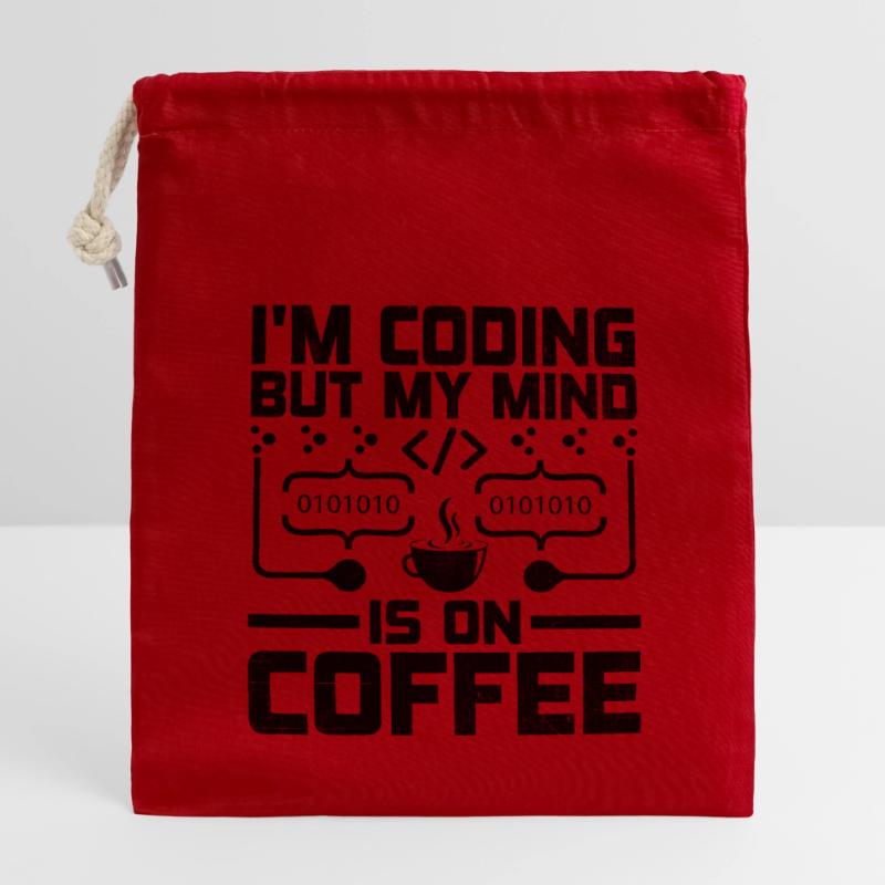 Coffee Coding Programmer Coder Developer Nerd Coff Closable cotton gift bag (14x20cm)