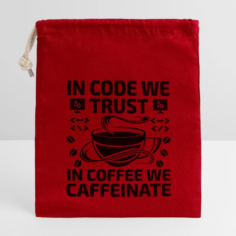 Coffee Coding Programmer Coder Developer Nerd Coff Closable cotton gift bag (14x20cm)