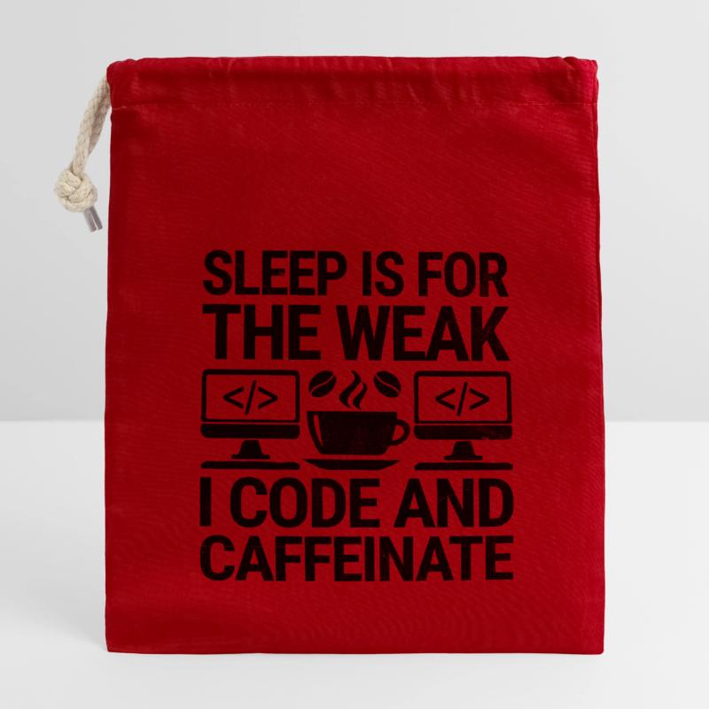 Café Codage Programmeur Codeur Développeur Nerd Coff Sac cadeau en coton avec cordon (14 x 20 cm)