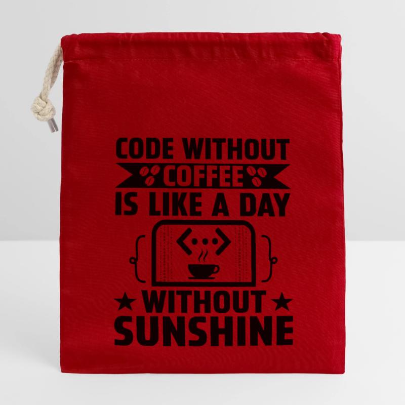 Coffee Coding Programmer Coder Developer Nerd Coff Closable cotton gift bag (14x20cm)