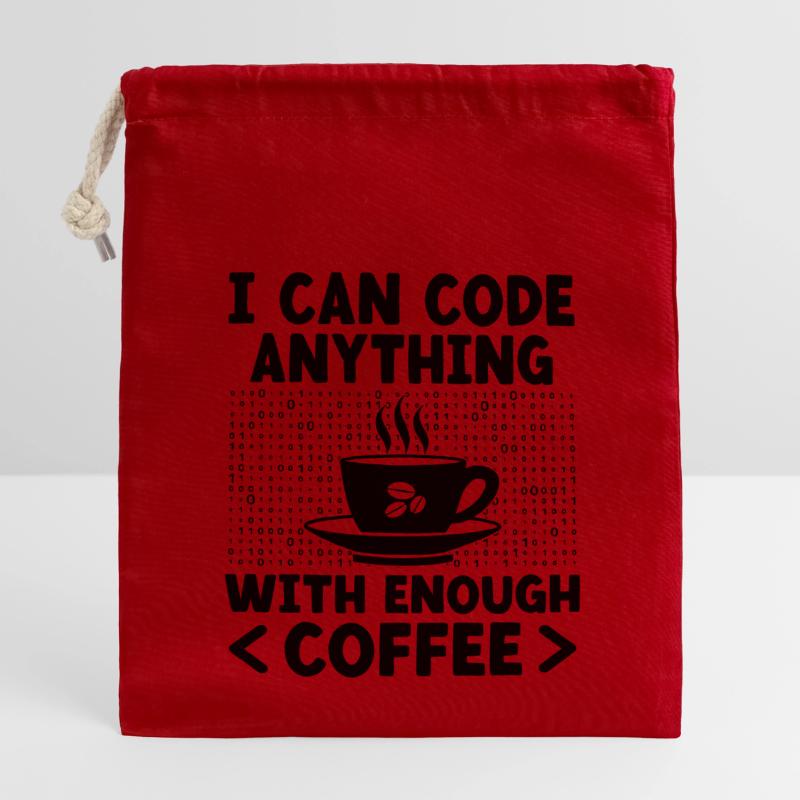 Coffee Coding Programmer Coder Developer Nerd Coff Closable cotton gift bag (14x20cm)