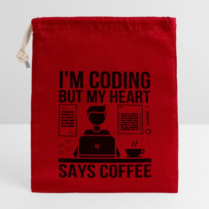 Coffee Coding Programmer Coder Developer Nerd Coff Closable cotton gift bag (14x20cm)