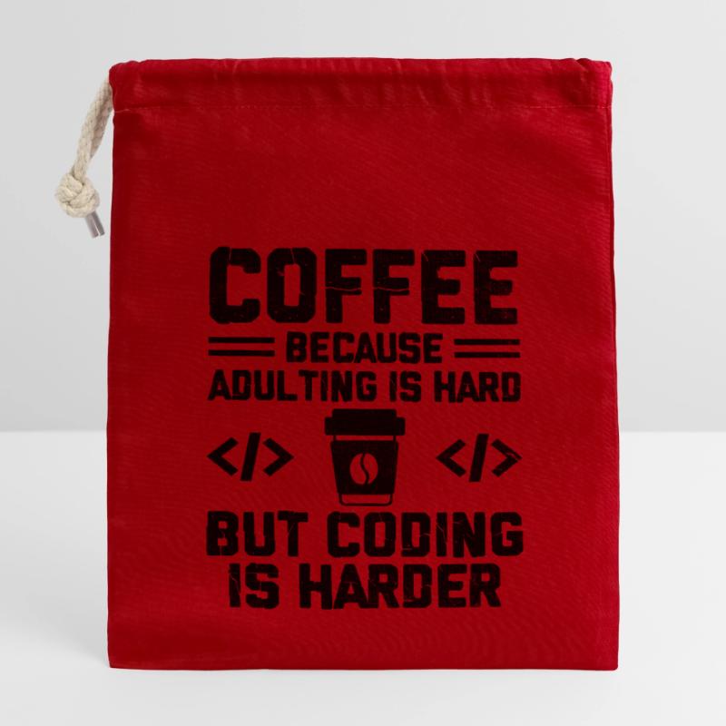Coffee Coding Programmer Coder Developer Nerd Coff Closable cotton gift bag (14x20cm)