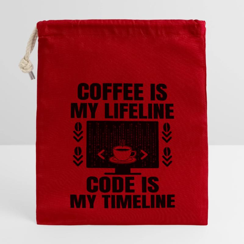 Kaffee-Codierung Programmierer Programmierer Entwickler Nerd Coff Verschließbarer Geschenkbeutel aus Baumwolle (14x20cm)
