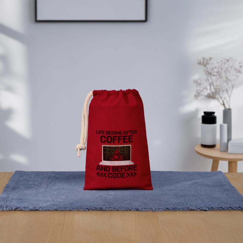Coffee Coding Programmer Coder Developer Nerd Coff Closable cotton gift bag (14x20cm)