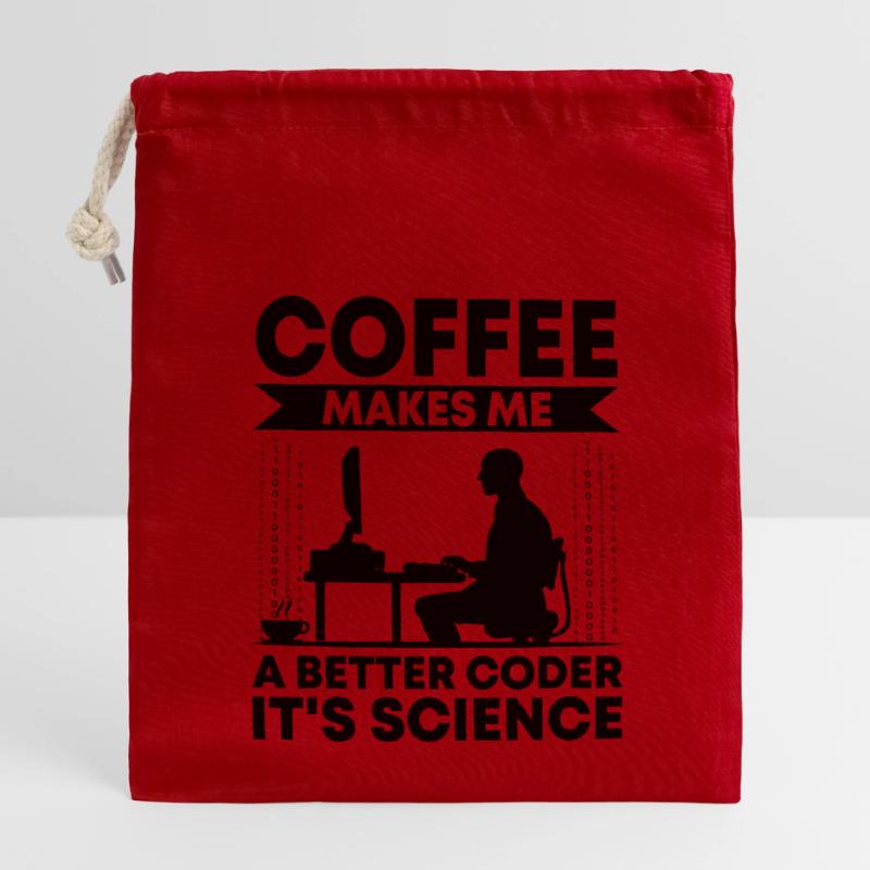 Coffee Coding Programmer Coder Developer Nerd Coff Closable cotton gift bag (14x20cm)