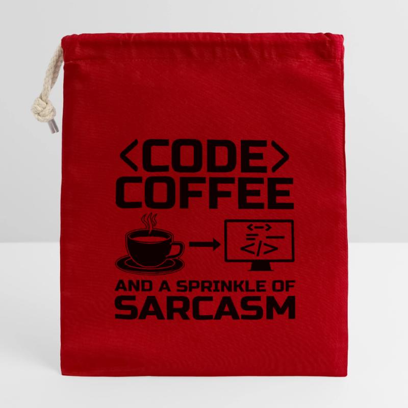 Coffee Coding Programmer Coder Developer Nerd Coff Closable cotton gift bag (14x20cm)