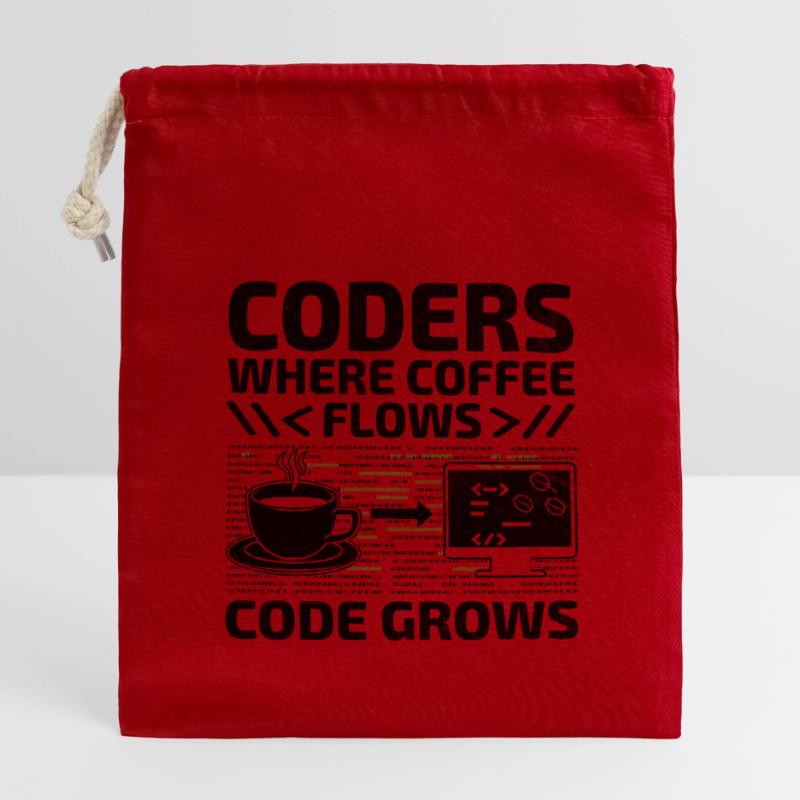 Coffee Coding Programmer Coder Developer Nerd Coff Closable cotton gift bag (14x20cm)
