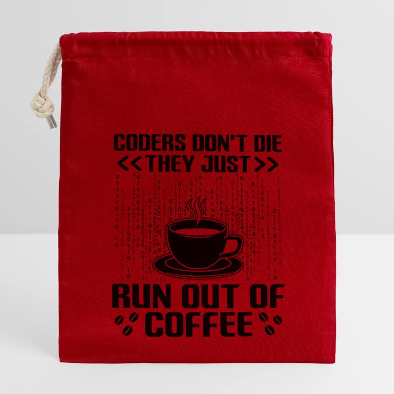 Coffee Coding Programmer Coder Developer Nerd Coff Closable cotton gift bag (14x20cm)