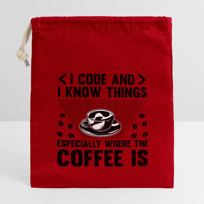 Coffee Coding Programmer Coder Developer Nerd Coff Closable cotton gift bag (14x20cm)