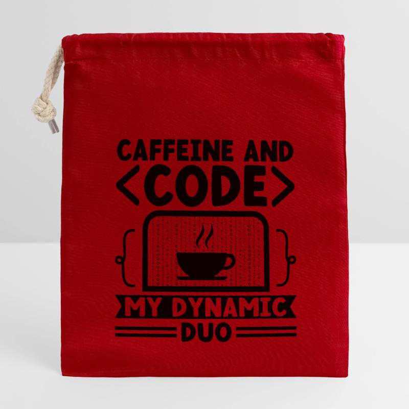 Coffee Coding Programmer Coder Developer Nerd Coff Closable cotton gift bag (14x20cm)