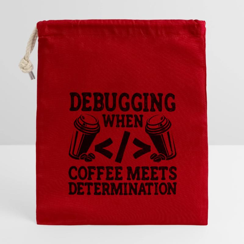 Coffee Coding Programmer Coder Developer Nerd Coff Closable cotton gift bag (14x20cm)