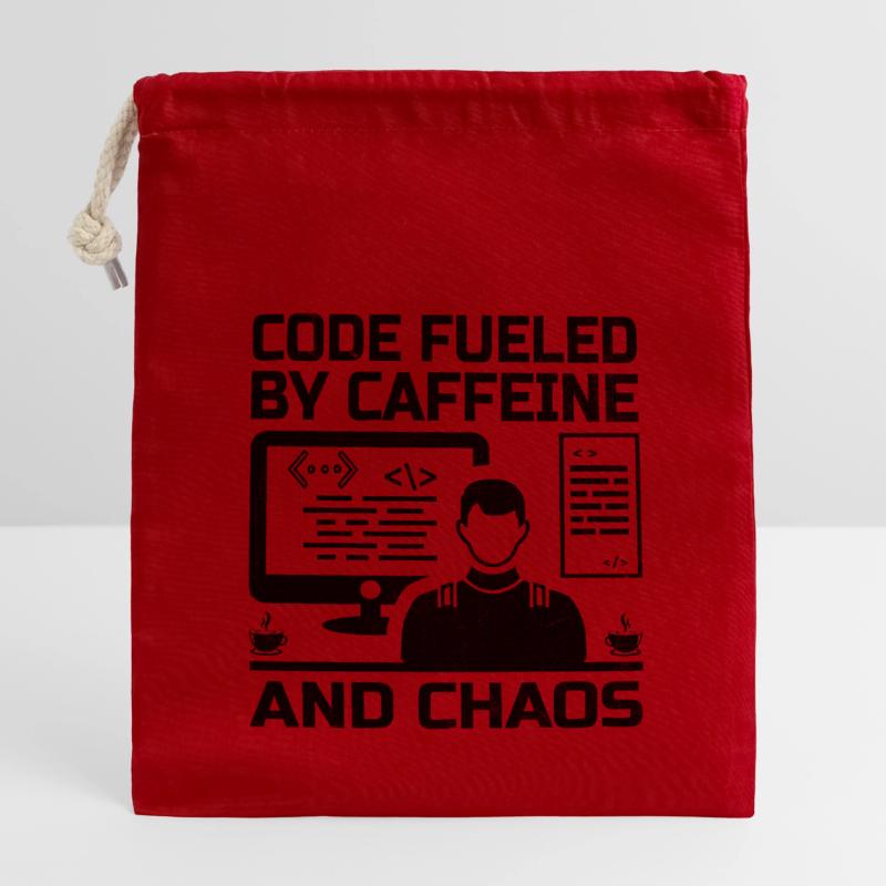 Café Codage Programmeur Codeur Développeur Nerd Coff Sac cadeau en coton avec cordon (14 x 20 cm)