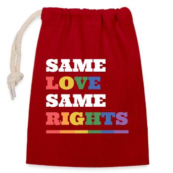 LGBTQ Pride Month - Gleiche Liebe, gleiche Rechte - Verschließbarer Geschenkbeutel aus Baumwolle (14x20cm) - Rot - Vorne