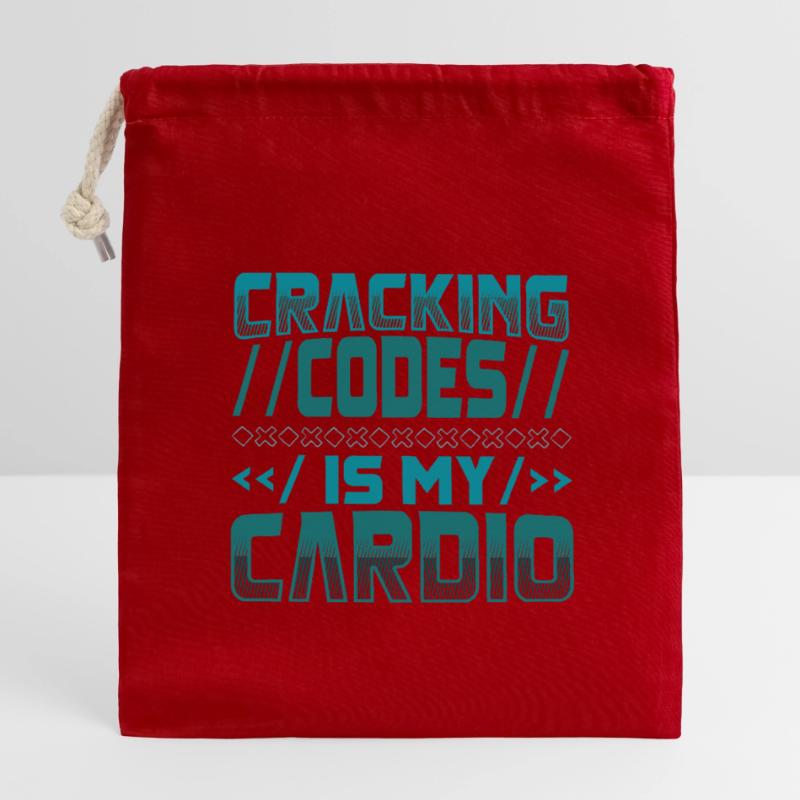 Le déchiffrage des codes, c’est mon cardio - Cryptologic Sac cadeau en coton avec cordon (14 x 20 cm)