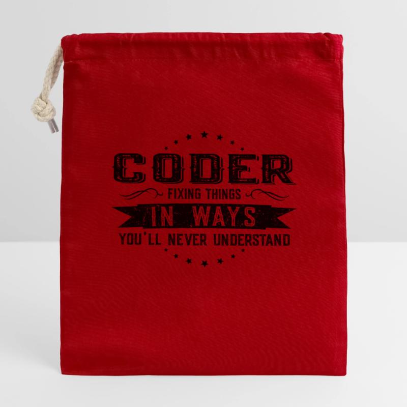 Programmierer Kollegen Geschenk Beruf Spruch Verschließbarer Geschenkbeutel aus Baumwolle (14x20cm)