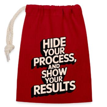 SHOW YOUR RESULTS - Closable cotton gift bag (14x20cm) - red - Front