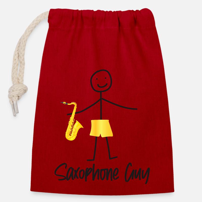 Saxophone Saxophone Guy - Verschließbarer Geschenkbeutel aus Baumwolle (14x20cm) - Rot