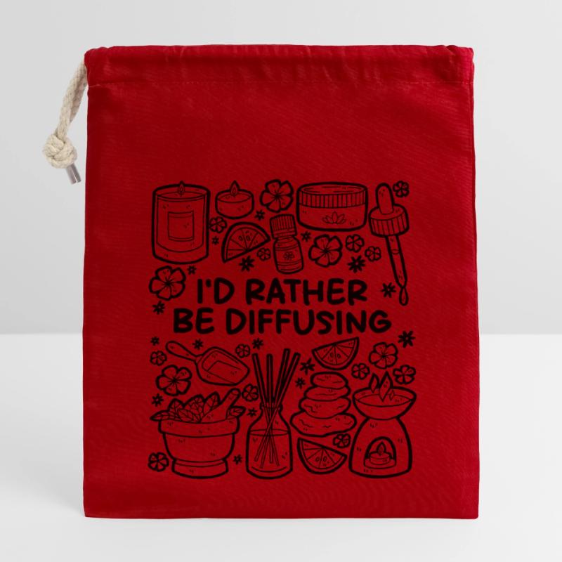 I’d Rather Be Diffusing – Aromatherapie Verschließbarer Geschenkbeutel aus Baumwolle (14x20cm)