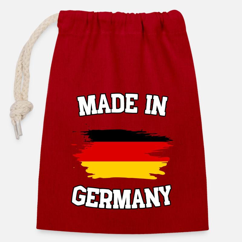 Made in Germany - Verschließbarer Geschenkbeutel aus Baumwolle (14x20cm) - Rot