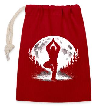 Bigfoot Yoga Pose - Closable cotton gift bag (14x20cm) - red - Front