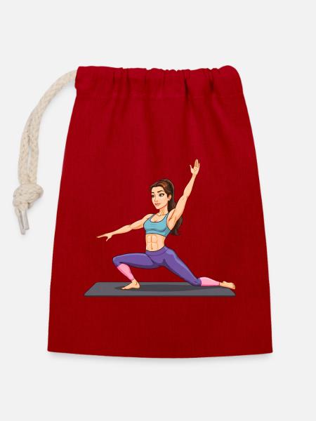 Dynamische Yoga-Kraftbalance - Verschließbarer Geschenkbeutel aus Baumwolle (14x20cm) - Rot