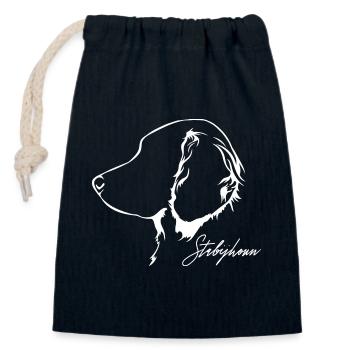 Stabijhoun Profil Hunde Hund Wilsigns - Verschließbarer Geschenkbeutel aus Baumwolle (14x20cm) - Navy - Vorne