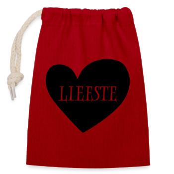 23 Liebestes Herz Rot - Verschließbarer Geschenkbeutel aus Baumwolle (14x20cm) - Rot - Vorne