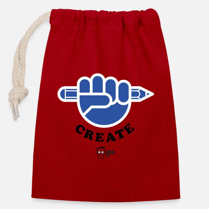Create! - Closable cotton gift bag (14x20cm) - red