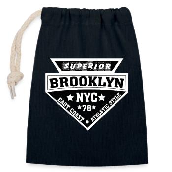 Brooklyn NYC Athletic Schild - Verschließbarer Geschenkbeutel aus Baumwolle (14x20cm) - Navy - Vorne