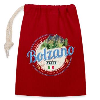 Bozen Trentino Südtirol Italien Vintage Souvenir - Verschließbarer Geschenkbeutel aus Baumwolle (14x20cm) - Rot - Vorne