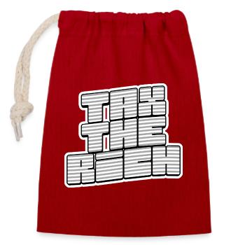 Taxer les riches - Sac cadeau en coton avec cordon (14 x 20 cm) - rouge - Devant