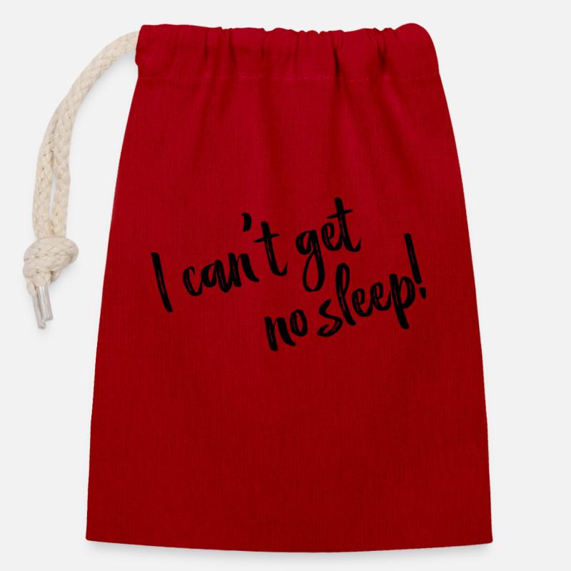 I can't get no sleep - Lyrics black - Verschließbarer Geschenkbeutel aus Baumwolle (14x20cm) - Rot