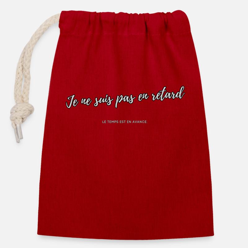 Delay - Closable cotton gift bag (14x20cm) - red