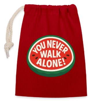 You Never Walk Alone - Watermelon - Verschließbarer Geschenkbeutel aus Baumwolle (14x20cm) - Rot - Vorne